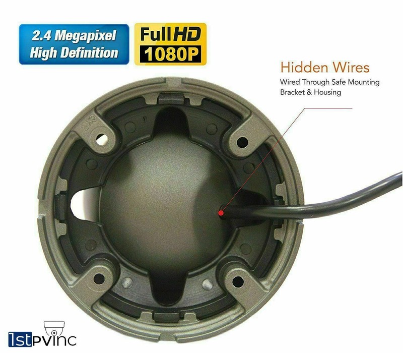 1PV 2.4MP HD In / Outdoor Security Camera 3.6mm Fixed Lens HD TVI CVI AHD Analog gallery
