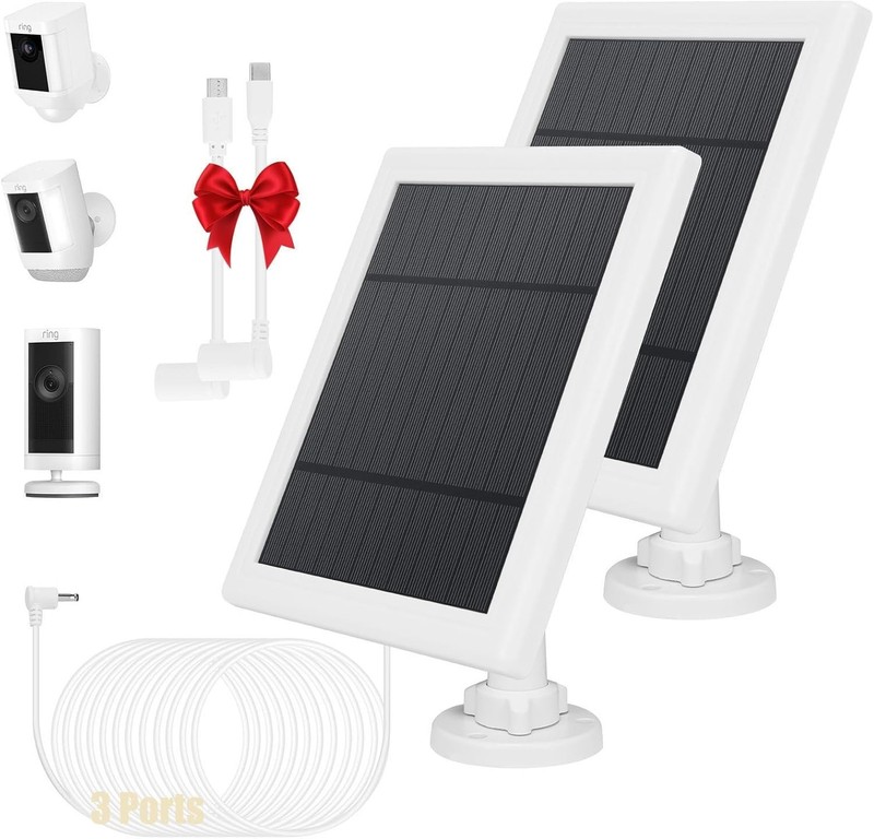 2 Pack - Solar Panel for Ring Security Camera Spotlight Cam Plus/Pro(Battery) St gallery