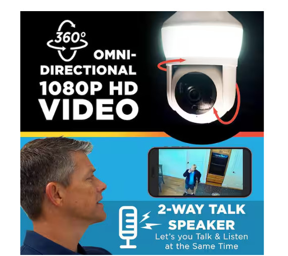 Sight Bulb Pro Wi-Fi Smart Security Camera & LED Light 360 View FHD 3MP gallery