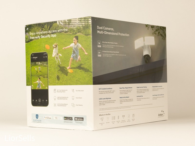 NEW Sealed Eufy Floodlight Cam E340 3K Dual Camera 360 Pan Tilt WiFi gallery
