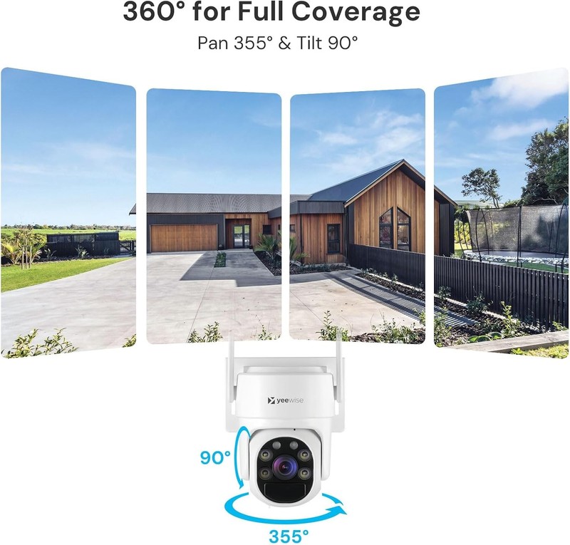 Solar Security Cameras Wireless Outdoor 4MP 360 Pan Tilt 4PK gallery