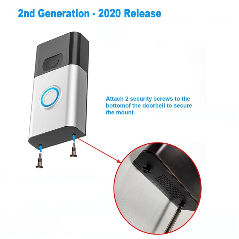 No-Drill Adhesive Mount for Ring Video Doorbell (2nd Generation - 2020 Release), gallery