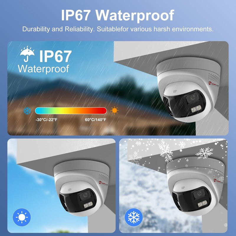 Anpviz 4k 8MP Wired Dual Lens PoE IP Camera, 180° Panoramic Security Camera gallery