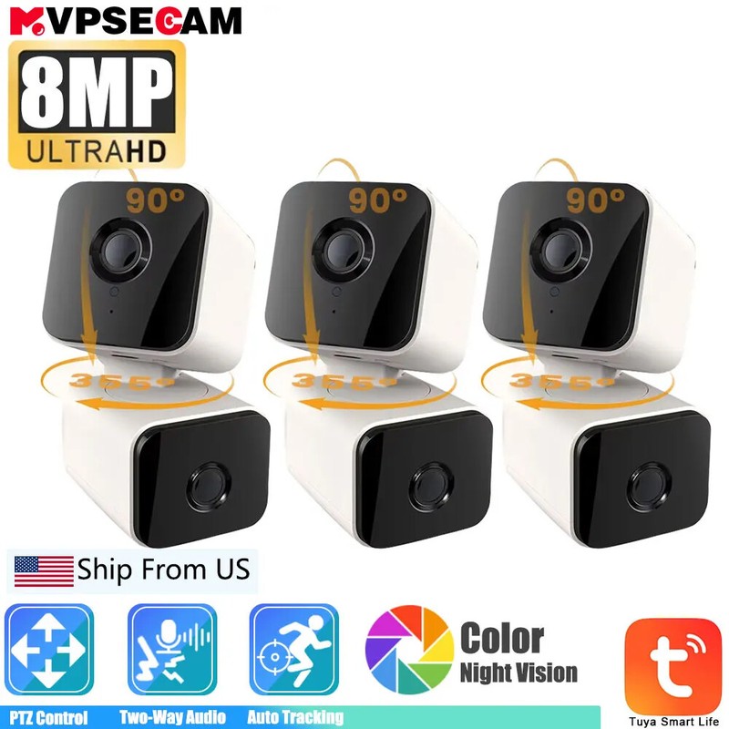 8MP Smart Cam PTZ Control Camera 360 Degree Motion Tracking Color Night Vision gallery