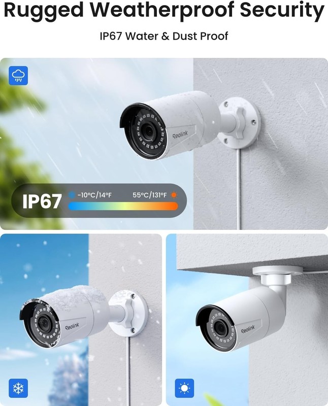 REOLINK 8CH 5MP Home Security Camera System, 6Pcs Wired Outdoor Poe IP Cameras w gallery