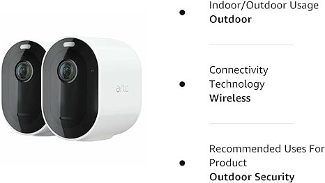 Arlo VMC2230-100NAR Essential Spotlight Wireless Camera 2 Pack 1080p - White gallery