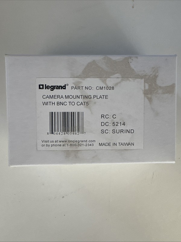 Legend Camera Mounting Plate With BNC To CAT5 (CM1028)