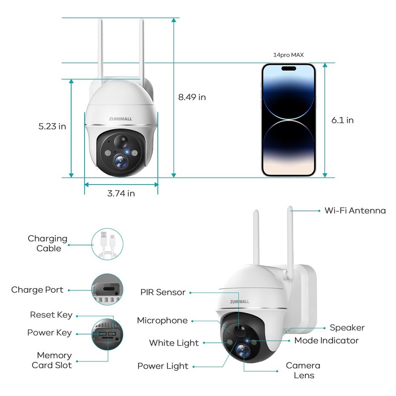 2K Security Cameras Wireless Outdoor, Battery Powered Cameras for Home Securi... gallery
