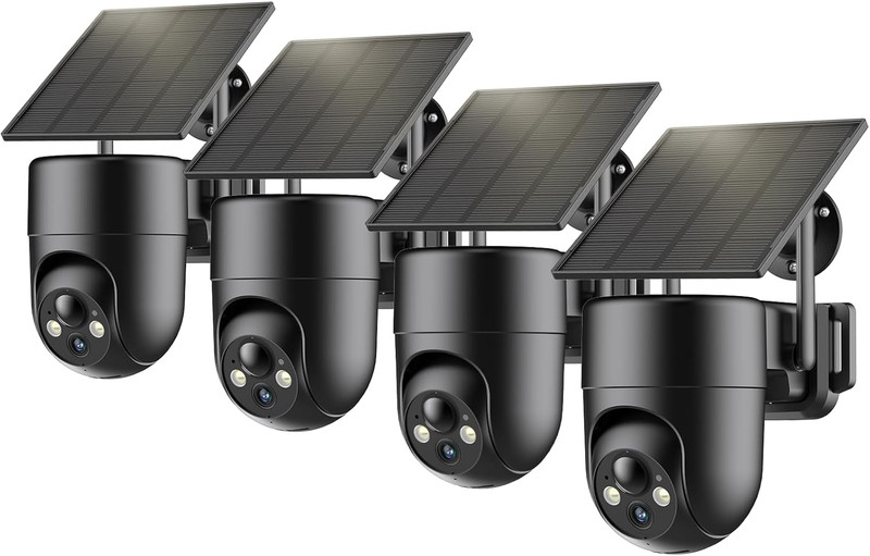 Solar Security Camera Wireless Outdoor, 2K Color Night Vision, 360°View Outdoor gallery