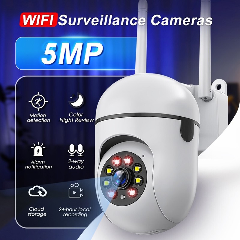 5MP Camera Wireless WIFI Outdoor CCTV PTZ Smart Home Security IR 2-Way Audio gallery