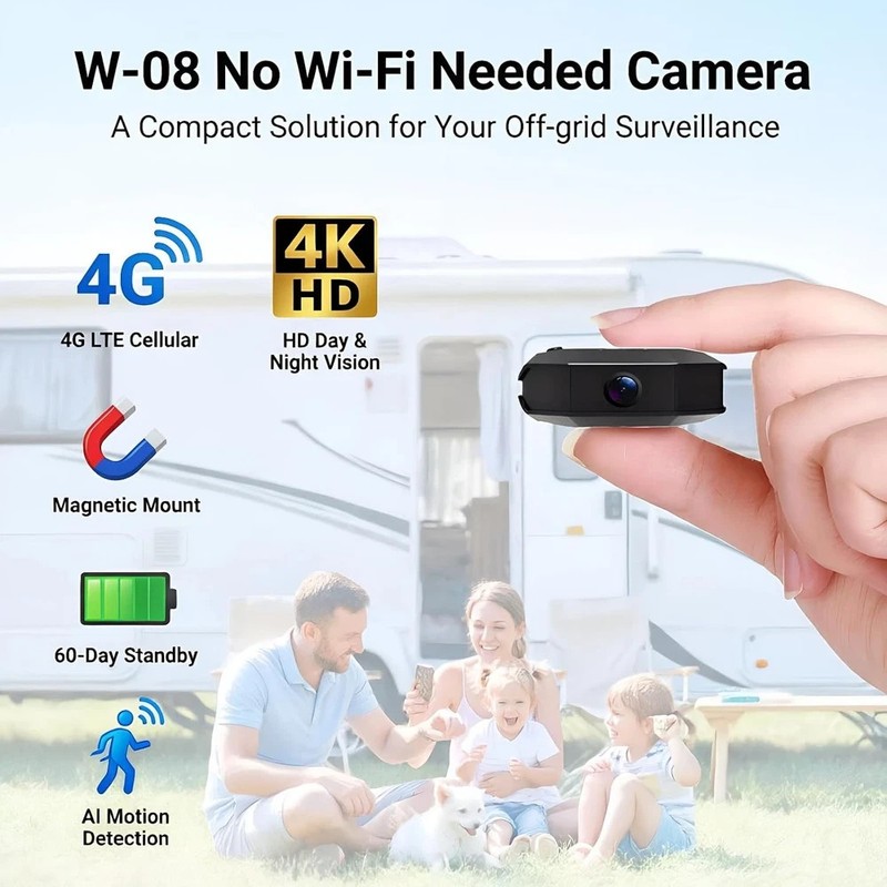 4K Mini Portable 4G LTE Cellular Security Camera with SIM Card, No Wifi Required gallery