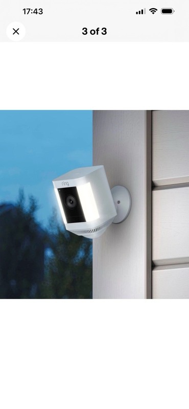 Ring Spotlight Cam Plus Outdoor Wireless Battery Surveillance Camera - White gallery