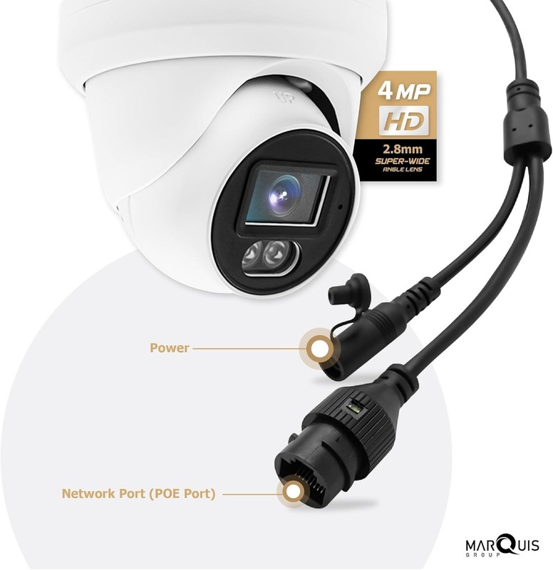 4MP PoE IP Turret Dome Camera with Microphone/Audio, IP Security Camera Outdo... gallery