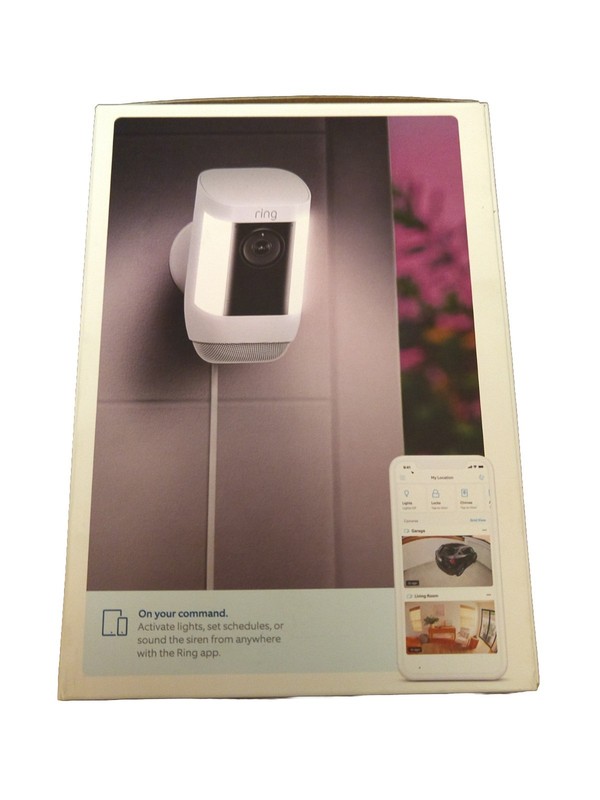 Ring Spotlight Cam Pro Wired Plug-In Wi-Fi White Outdoor Security Video Camera gallery