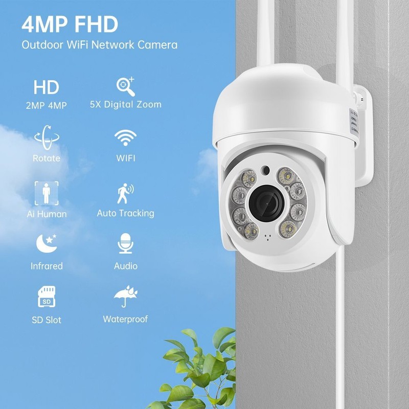 4MP PTZ Wifi IP Camera Outdoor Security Protection 5x Zoom Surveillance SmartCam gallery