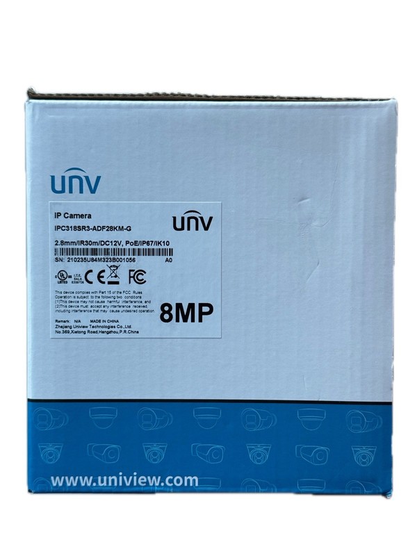 UNV IPC318SR3-ADF28KM-G 8MP Outdoor Network Mini Dome Camera with Night Vision