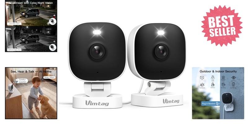 Home Security Dual Pack: 2.5K Cameras with Color Night Vision & Smart Alerts gallery