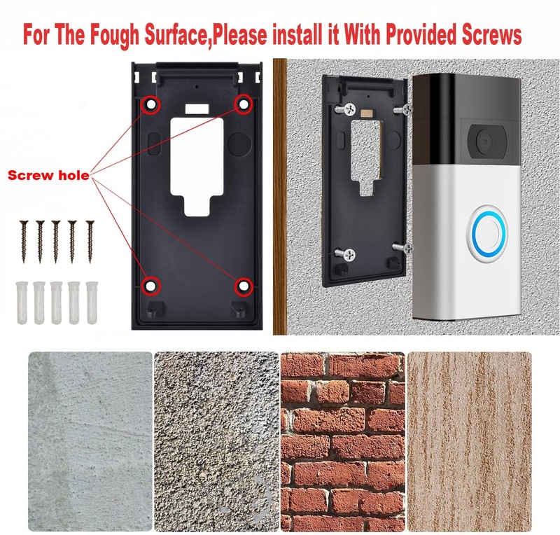 Fansoun NoDrill Adhesive Mount for Ring Video Doorbell 2nd Generation 2020 R... gallery