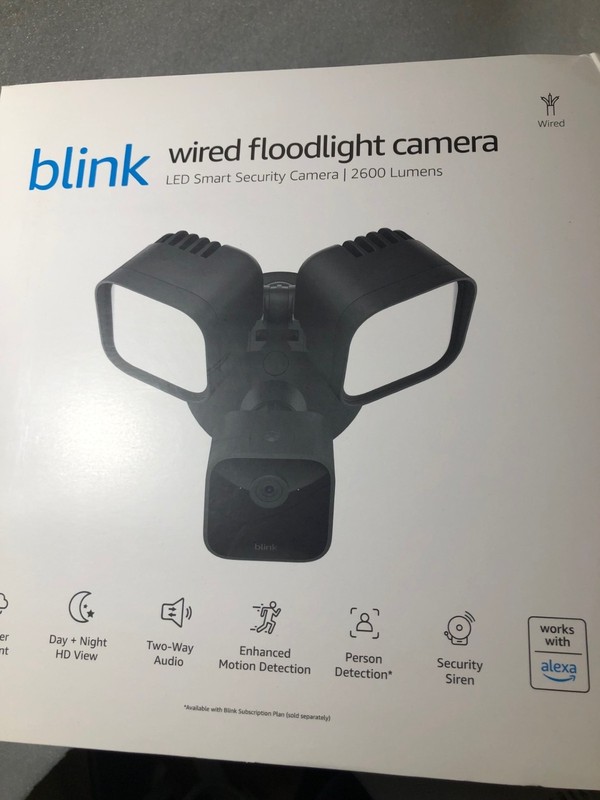 Blink Wired Floodlight Camera Smart security camera 2600 lumens HD live SealedBR