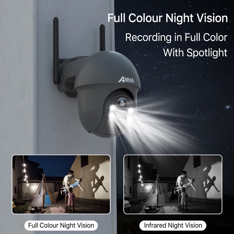 ANRAN Wireless Outdoor Solar Battery Powered Camera 2.4G WiFi Pan/Tilt Home Cams gallery