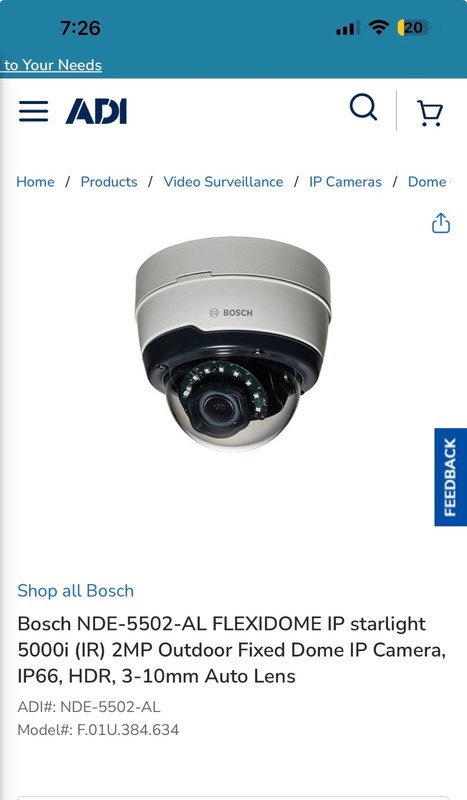 Bosch NDE-5503-AL FLEXIDOME IP 5000i IR 5MP HDR Outdoor Dome Camera gallery