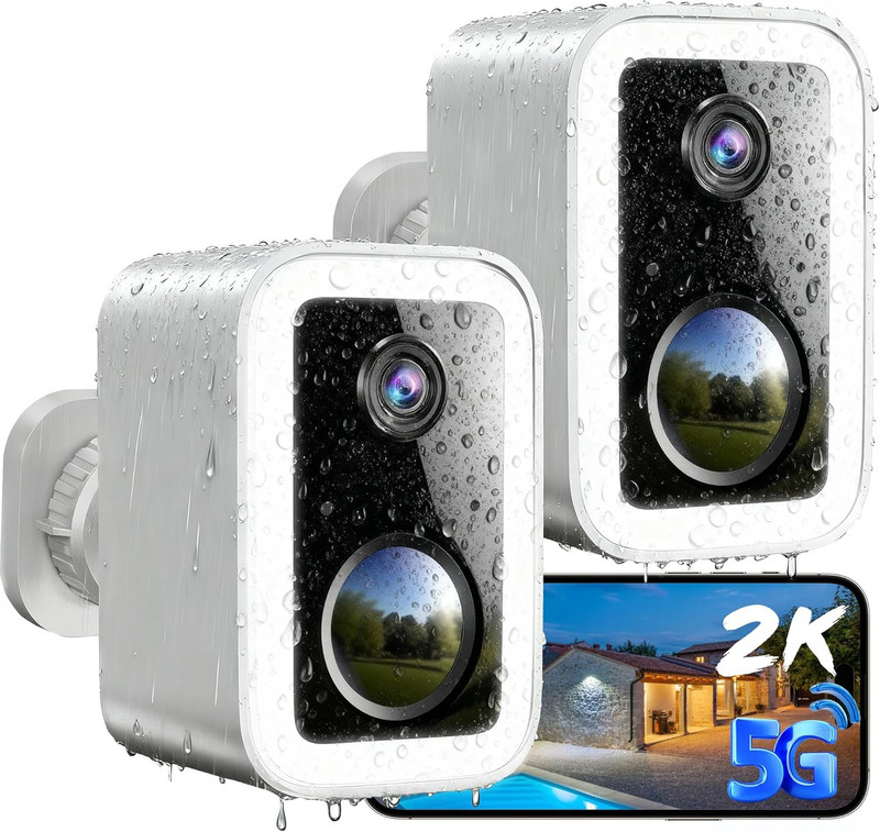 【2 Pack】Security Cameras Wireless Outdoor, No Subscription Outdoor Cameras Wirel gallery