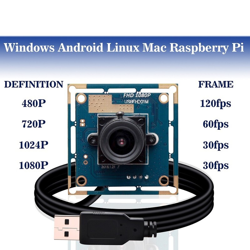 High Speed 100fps USB Webcamera 2MP 3.6mm Lens OV2710 for Web USB Security Cam gallery