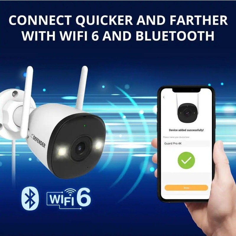 Defender Powered 4K Guard Pro Wi-Fi 6-Plug-in Security Camera Set Of 5 Available gallery