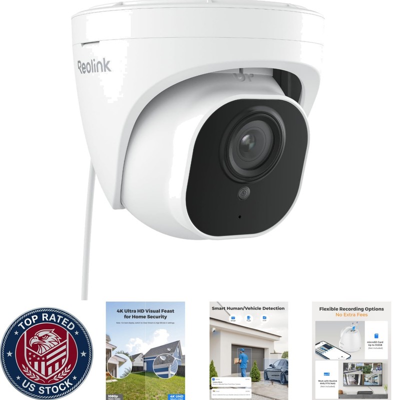 Waterproof 4K Security Camera | Human/Vehicle Detection | Real-Time Alerts