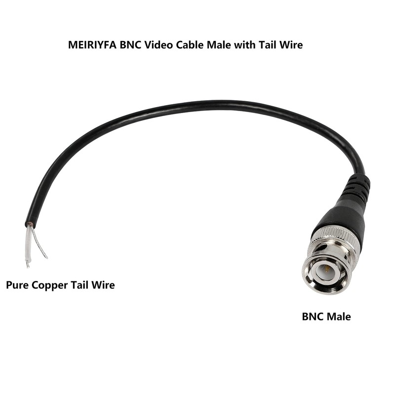 MEIRIYFA BNC Pigtail Cable Bare Wire, Male Coaxial Male, Black gallery