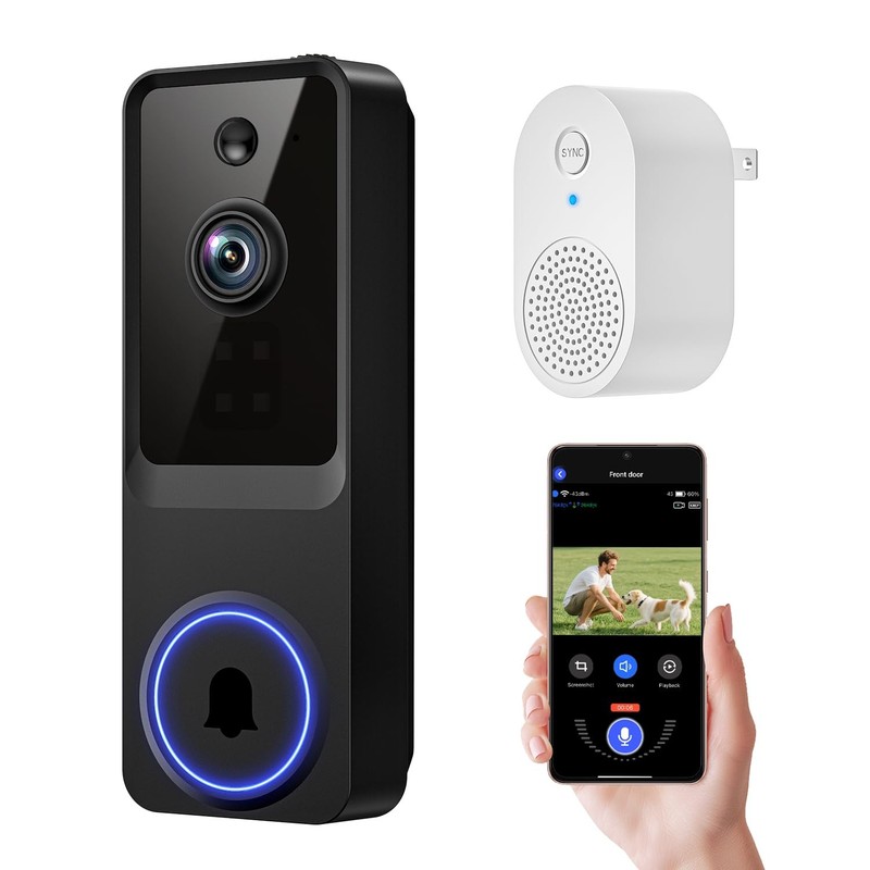 1080p Wireless Wi-Fi Video doorbell Camera with Smart Human Detection, Night …