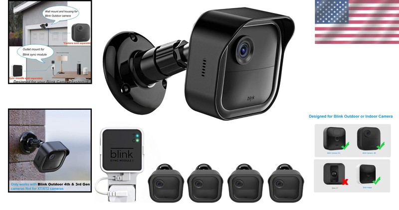 360° Adjustable Weatherproof Mounts for Blink Camera - 4 Pack with Outlet Mount gallery