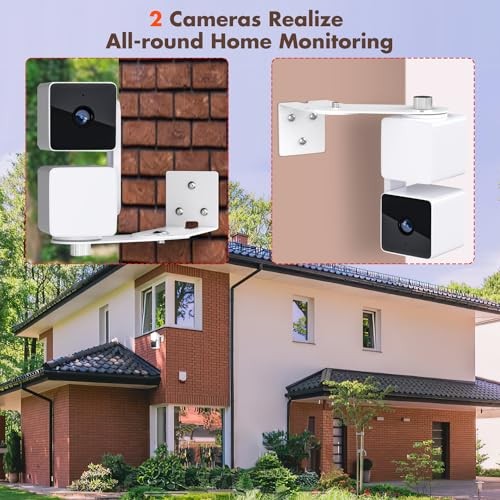 2x Metal Corner Mount for Wyze Cam Pan V3 V2 V4 Indoor Outdoor White gallery