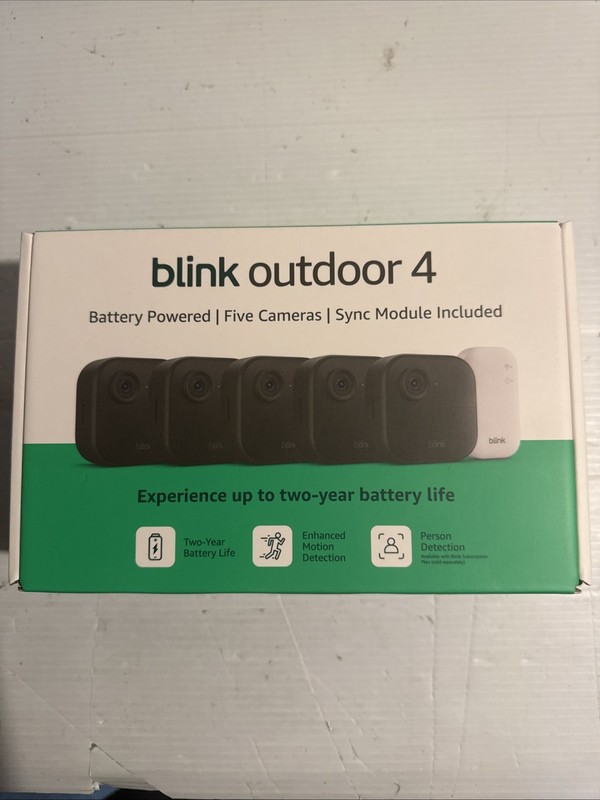 Blink Outdoor 4 Wireless HD Smart 1080p Security Camera – 5 Camera System Sealed