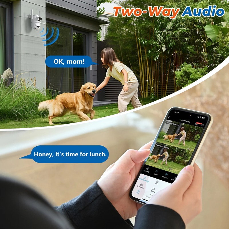 10MP PTZ Wifi IP Camera Dual Lens AI Human Detect ONVIF Surveillance CCTV Camera gallery