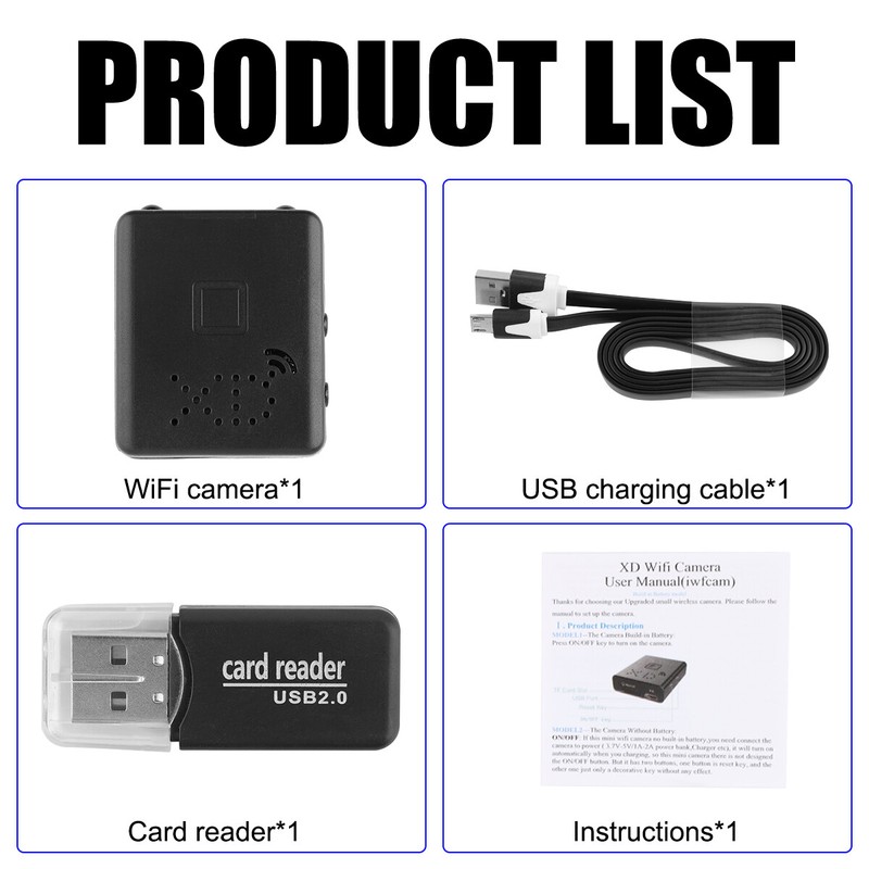 Smart Mini WiFi Camera Wireless 1080P HD Night Cam w/Battery Home Security -32GB