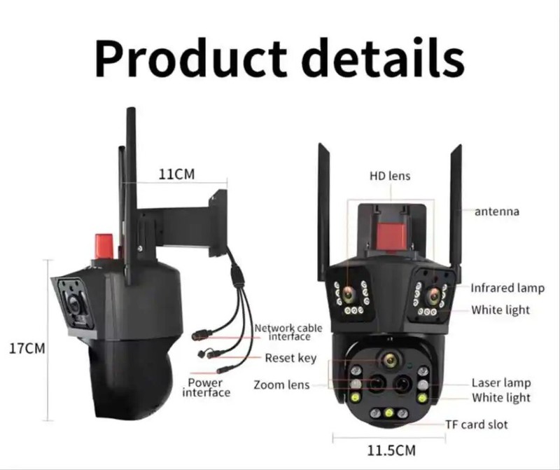 10K 20MP WiFi IP Camera 3 Screens Outdoor 360° Security Ai Tracking CCTV Camera gallery