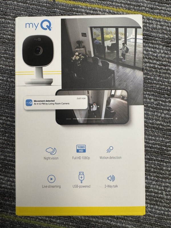 MyQ Smart Indoor Camer Smart Detection Night Vision 1080p White MYQ-C13AXXW gallery