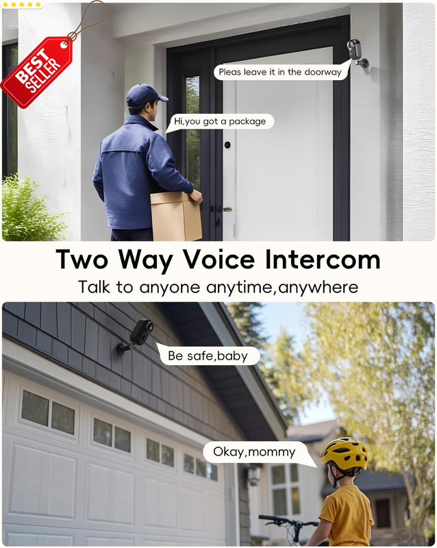 2K Wireless Security Camera Outdoor 3MP Color Night Vision 2Way Talk IP66 US gallery
