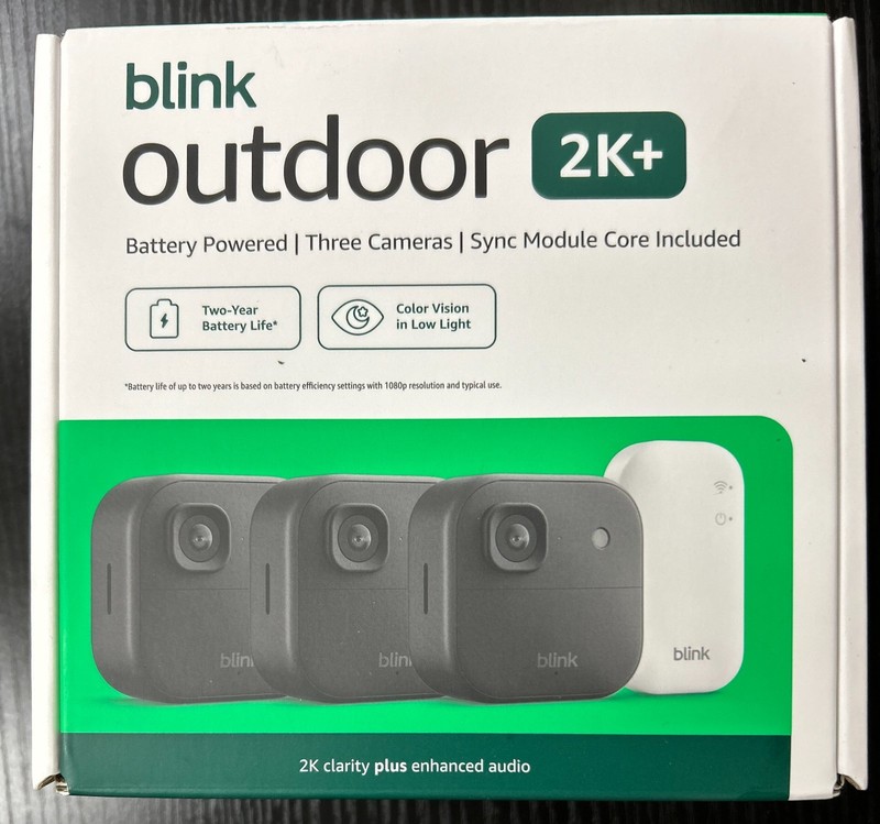 Blink Outdoor 2K+ Battery Powered 3 Cameras Sync Module Core Included NEW 🚚✅