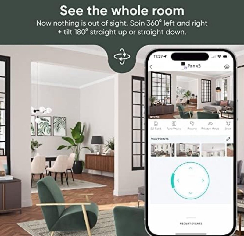 (BRAND NEW) TWO PACK WYZE PAN V3 INDOOR/OUTDOOR 1080P CAMERA 360 DEGREE PAN-TILT gallery