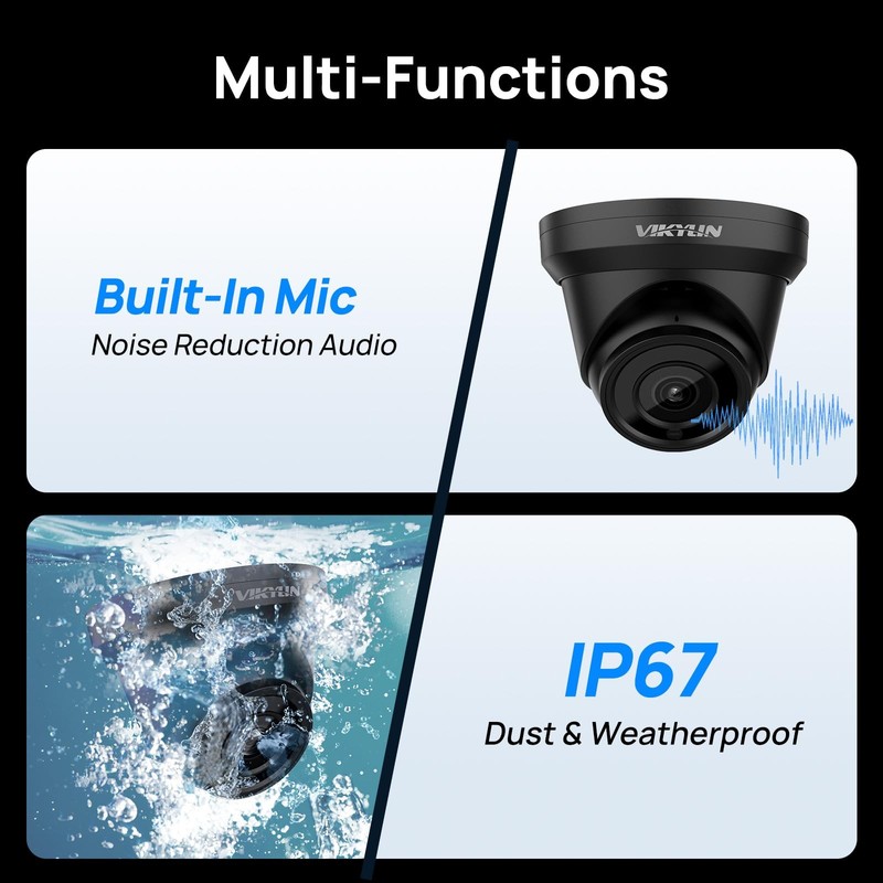 4K 8MP PoE IP Outdoor, 4K PoE Turret with Human Vehicle Detection, 2.8mm Lens... gallery