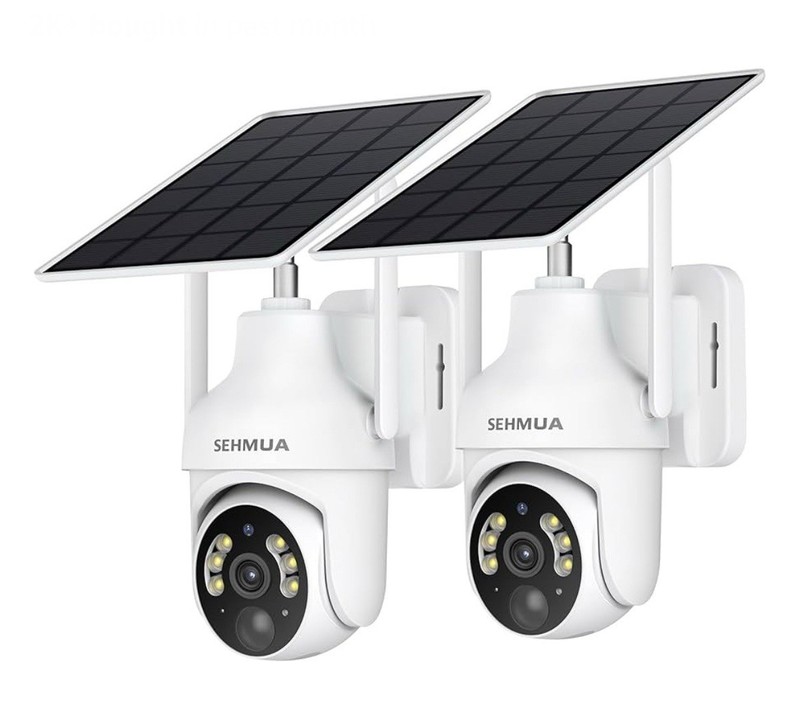 SEHMUA 2 Pack Outdoor Camera Wireless, 2K Solar Security Cameras Wireless Outd 5