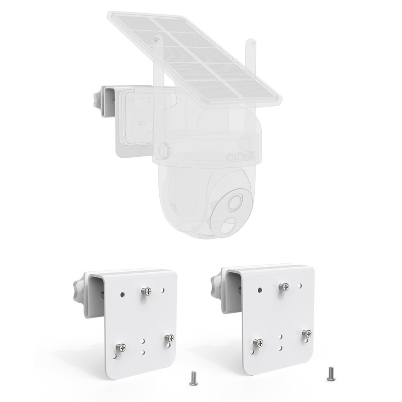 Solar Security Camera Gutter Mount - 2 Pack for Outdoor Wireless Cameras, White gallery