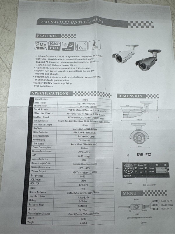 Brand New 2 MEGAPIXEL HD TVI CAMERA 1080P gallery