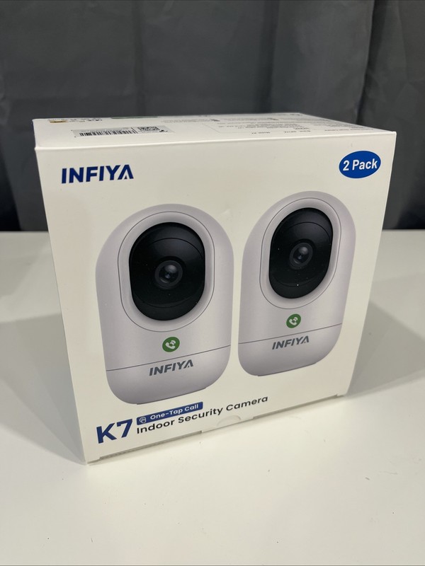 INFIYA K7 2K 3MP Indoor One Tap Call Security Camera 2-Pack BRAND NEW