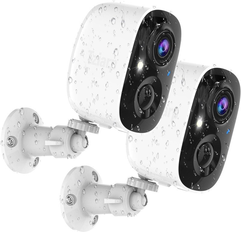 2 Pack Wireless 2K Outdoor Security Cameras with Smart AI Motion Detection gallery