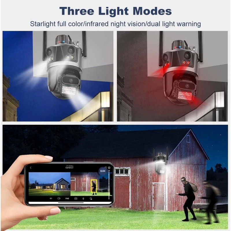 6K HD WIFI IP Camera Outdoor PTZ Auto Tracking CCTV Security Night Vision Camera gallery