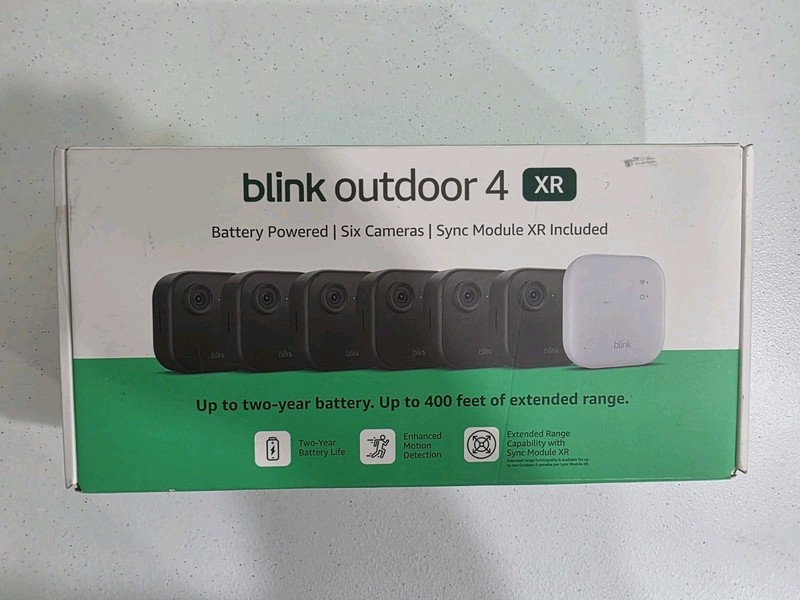 Blink Security Cameras 6 Camera Set Outdoor 4 XR With Sync Module HD Wirless