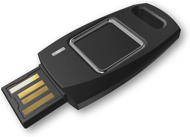 Passkey Windows Hello FIDO2 U2F Fingerprint Security Key USB-A Type Black gallery